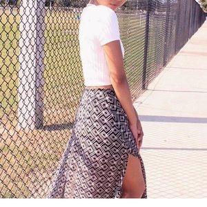 Gorgeous Geometric Maxi Skirt with High Slits